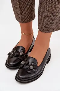 Dámské mokasíny s ozdobnými květinami