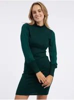 Tmavozelené dámske úpletové puzdrové šaty ORSAY