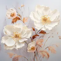 OBRAZ NA SKLE, květiny, 30/30/1,40 cm