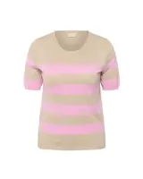 KAFFE CURVE Sveter 'KClizzy'  svetlobéžová / svetloružová