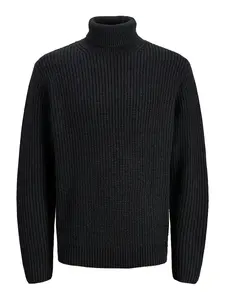 JACK & JONES Sveter 'JORBleecker'  čierna melírovaná