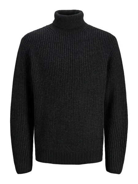 JACK & JONES Sveter 'JORBleecker'  čierna melírovaná