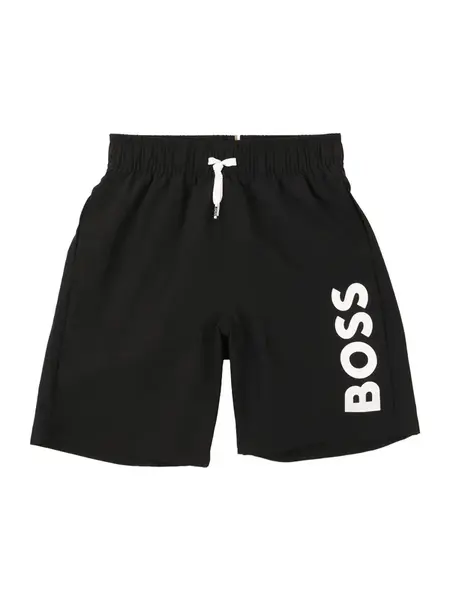 BOSS Plavecké šortky  čierna / biela