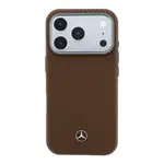 Zadní kryt Mercedes PU Leather Semi Wrap MagSafe pro Apple iPhone 17 Pro Max, camel
