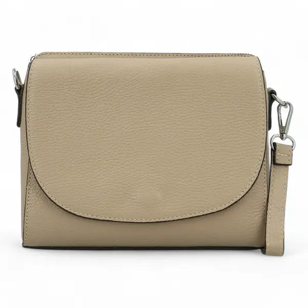 Dámská kožená crossbody kabelka taupe - Delami Juliane