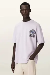 AllSaints basic tričko pánské s příměsí lnu AFFIX