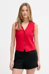 Tommy Hilfiger jednořadá vesta dámská se lnem