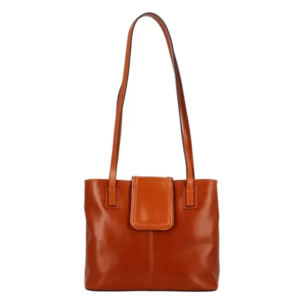 Dámská kožená kabelka přes rameno koňaková - ItalY Yurama