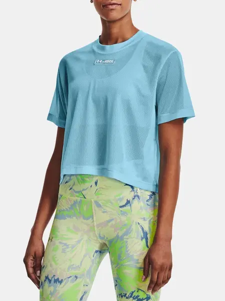 Under Armour Tričko Mesh Graphic Tee-BLU - Dámské