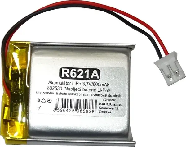Baterie nabíjecí LiPo 3,7V/ 600mAh 802530 HADEX
