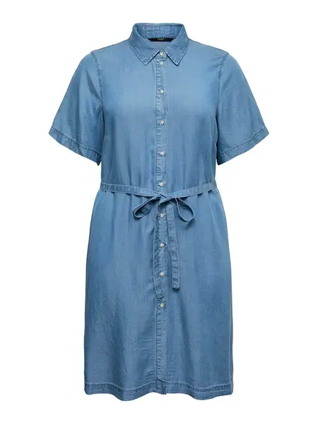 Vero Moda Curve Košeľové šaty 'VMCBree'  modrá denim