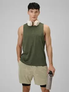 Pánské tréninkové regular rychleschnoucí tričko 4f khaki s