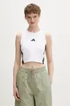 Adidas crop top dámský bavlněný s elastanem Essentials