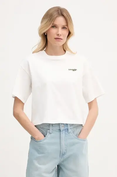 Lacoste crop top dámsky bavlnený