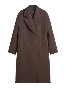 Bershka Prechodný kabát  čokoládová