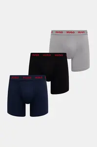 HUGO  boxerky pánske bavlnené s elastanom BOXERBR TRIPLET PACK 3-pak