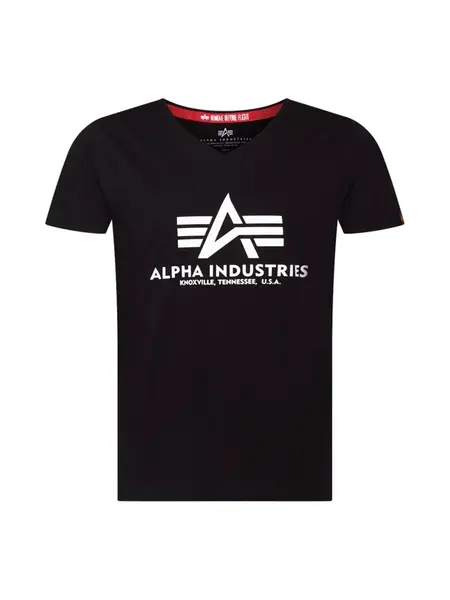ALPHA INDUSTRIES Tričko  čierna / biela