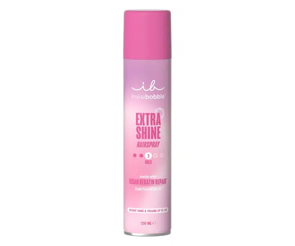 Lak na vlasy pro zářivý lesk se silnou fixací Invisibobble Extra Shine Hairspray - 250 ml + dárek zdarma