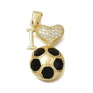 Brass Micro Pave Clear Cubic Zirconia Pendants