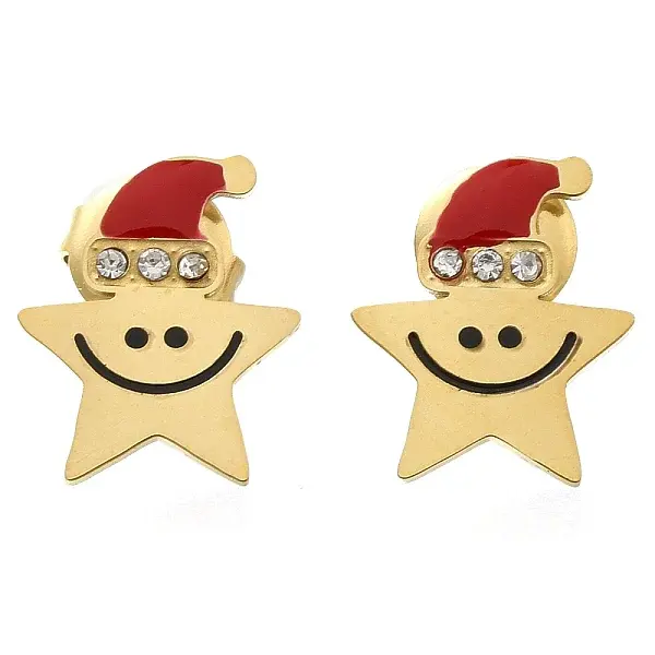 304 Stainless Steel Enamel Stud Earrings