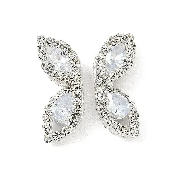 Brass Micro Pave Cubic Zirconia Beads