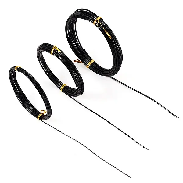 3 Rolls 3 Styles Round Aluminum Wire