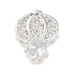 Rack Plating Brass Micro Pave Cubic Zirconia Beads