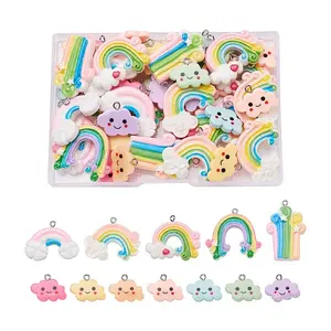 48Pcs 12 Style Resin Pendants