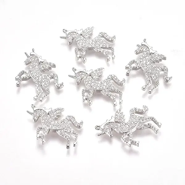 Brass Micro Pave Cubic Zirconia Pendants