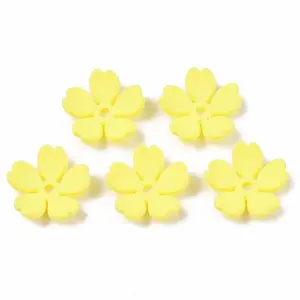 Rubberized Style Opaque Acrylic Bead Caps