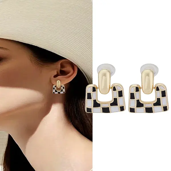 1 Pair Alloy Enamel Dangle Stud Earrings