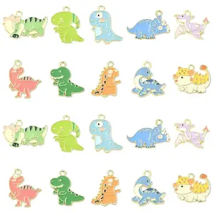 20Pcs 10 Styles Zinc Alloy Enamel Pendants