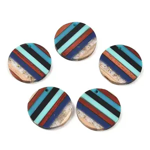 Transparent Resin & Walnut Wood Pendants