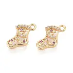 Brass Micro Pave Cubic Zirconia Charms