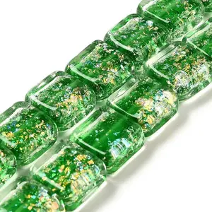 Handmade Dichroic Foil Glass Beads Strands
