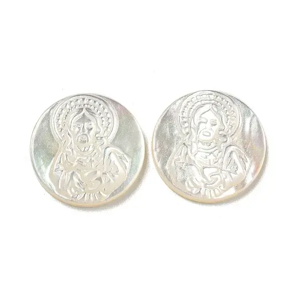 Carved Natural White Shell Cabochons