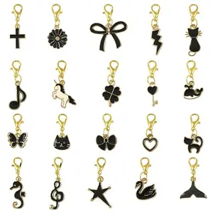 20Pcs 20 Styles Alloy Enamel Pendant Decorations