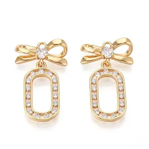 Brass Micro Pave Cubic Zirconia Pendants