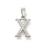 304 Stainless Steel Micro Pave Cubic Zirconia Pendants