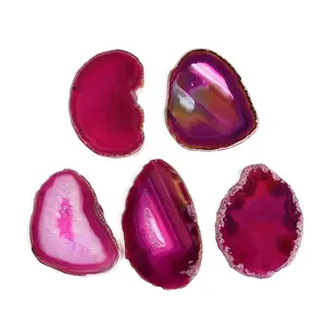 Dyed & Heated Natural Agate Slice Cabochons