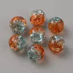 Two Tone Transparent Crackle Glass Beads