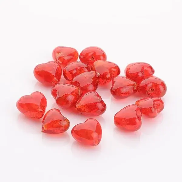 Valentine Gifts for Her Ideas Handmade Silver Foil Glass Beads