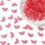 100Pcs Transparent Spray Painted Glass Beads