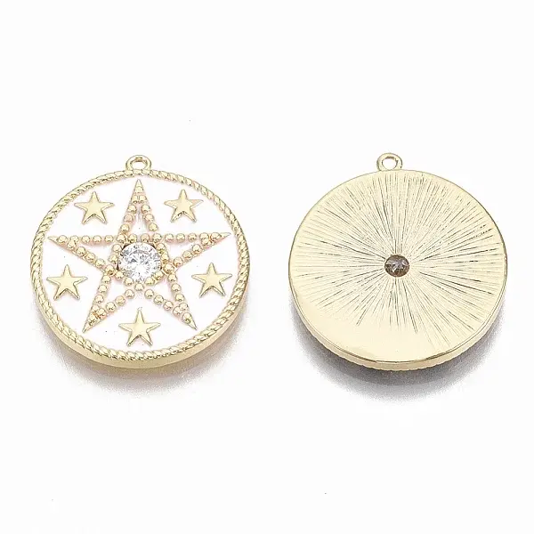 Brass Micro Pave Clear Cubic Zirconia Pendants