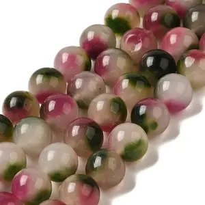 Natural Dyed White Jade Beads Strands