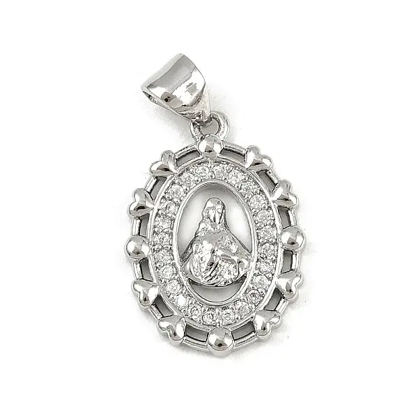 Brass Micro Pave Cubic Zirconia Pendants