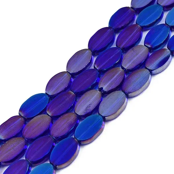 Painted Transparent Glass Beads Strands