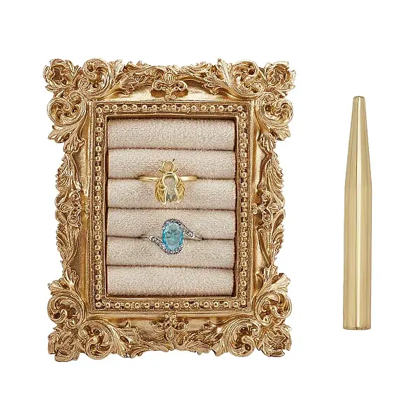 Resin & Velvet Photo Frame Ring Display Stands