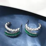 Twist Brass Micro Pave Cubic Zirconia Stud Earrings