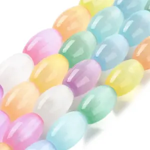 Macaron Color Natural Selenite Beads Strands
